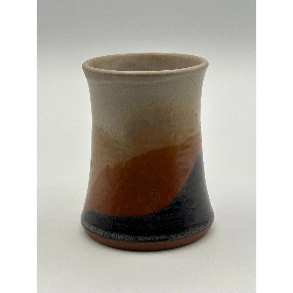 Artist Signed Studio Pottery Tumbler Handmade Ceramic Cup